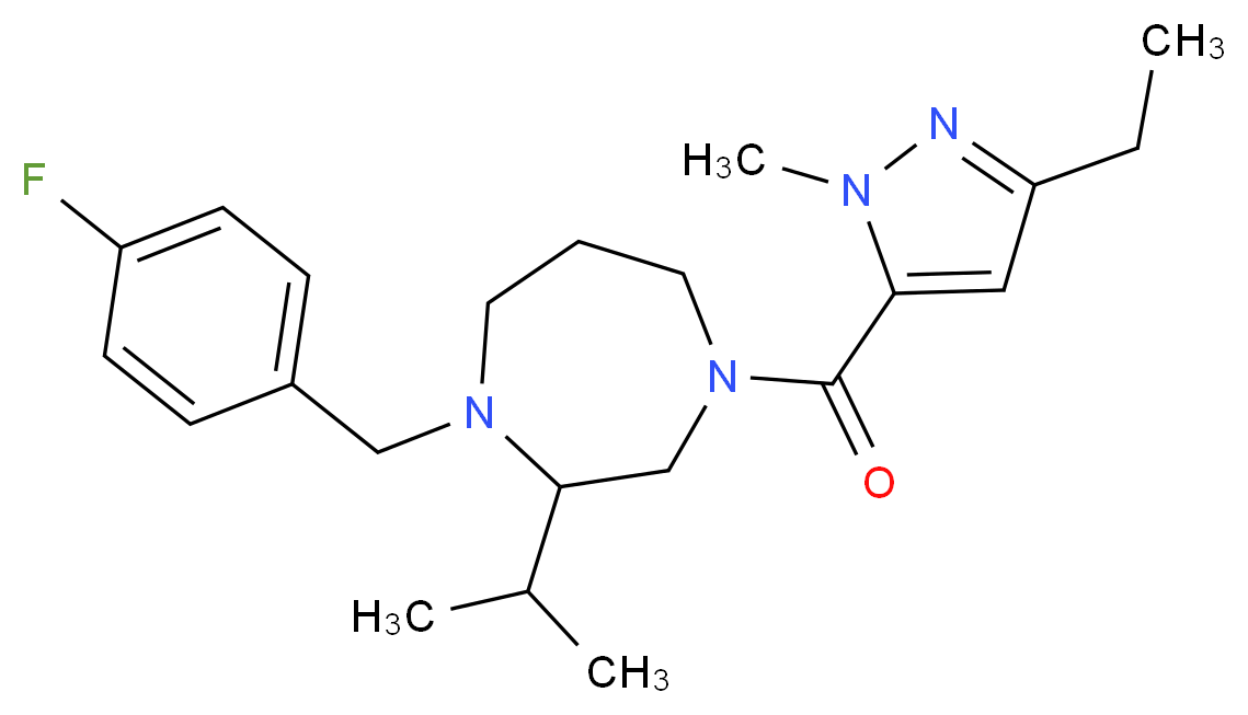 4-[(3-ethyl-1-methyl-1H-pyrazol-5-yl)carbonyl]-1-(4-fluorobenzyl)-2-isopropyl-1,4-diazepane_Molecular_structure_CAS_)