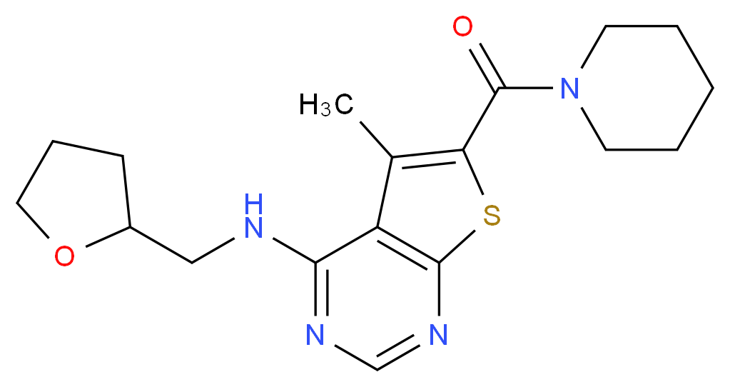 5-methyl-6-(1-piperidinylcarbonyl)-N-(tetrahydro-2-furanylmethyl)thieno[2,3-d]pyrimidin-4-amine_Molecular_structure_CAS_)
