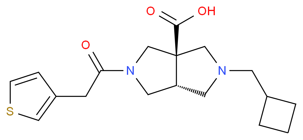 (3aR*,6aR*)-2-(cyclobutylmethyl)-5-(3-thienylacetyl)hexahydropyrrolo[3,4-c]pyrrole-3a(1H)-carboxylic acid_Molecular_structure_CAS_)