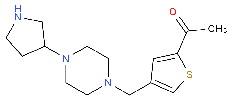 1-{4-[(4-pyrrolidin-3-ylpiperazin-1-yl)methyl]-2-thienyl}ethanone_Molecular_structure_CAS_)