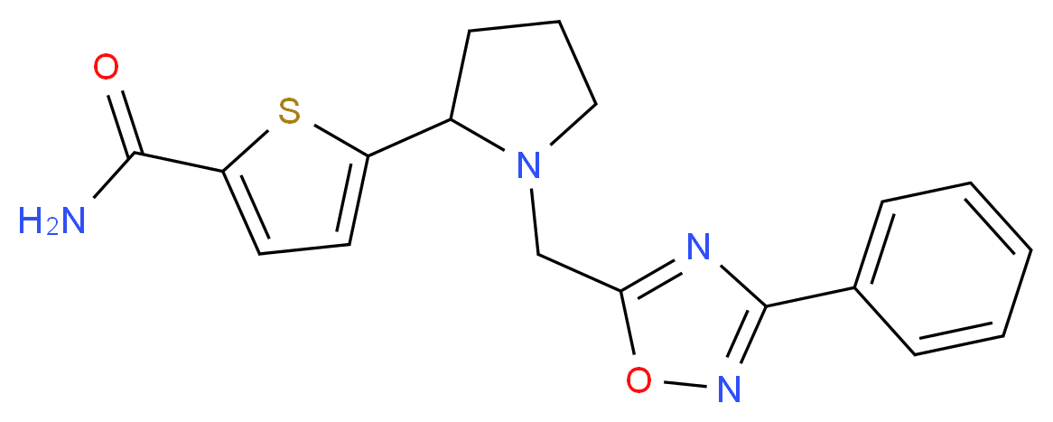 5-{1-[(3-phenyl-1,2,4-oxadiazol-5-yl)methyl]-2-pyrrolidinyl}-2-thiophenecarboxamide_Molecular_structure_CAS_)