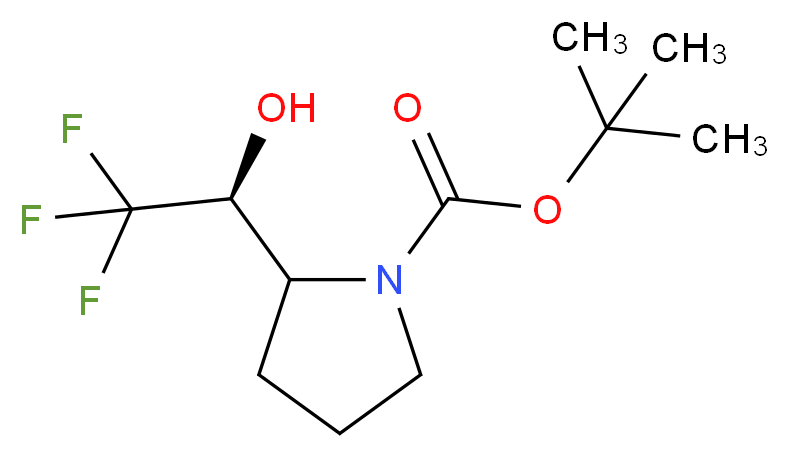 tert-Butyl 2-((S)-2,2,2-trifluoro-1-hydroxyethyl)pyrrolidine-1-carboxylate_Molecular_structure_CAS_913979-68-7)