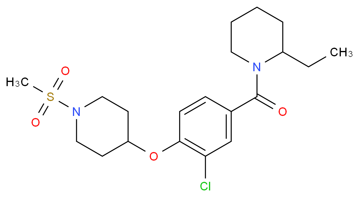 1-(3-chloro-4-{[1-(methylsulfonyl)-4-piperidinyl]oxy}benzoyl)-2-ethylpiperidine_Molecular_structure_CAS_)