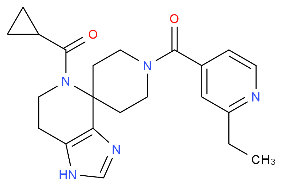 5-(cyclopropylcarbonyl)-1'-(2-ethylisonicotinoyl)-1,5,6,7-tetrahydrospiro[imidazo[4,5-c]pyridine-4,4'-piperidine]_Molecular_structure_CAS_)