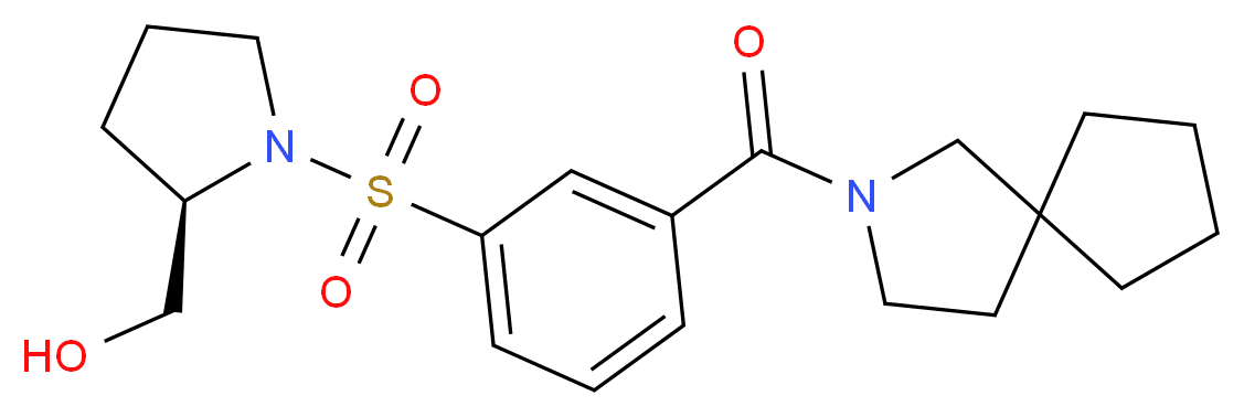 ((2R)-1-{[3-(2-azaspiro[4.4]non-2-ylcarbonyl)phenyl]sulfonyl}pyrrolidin-2-yl)methanol_Molecular_structure_CAS_)
