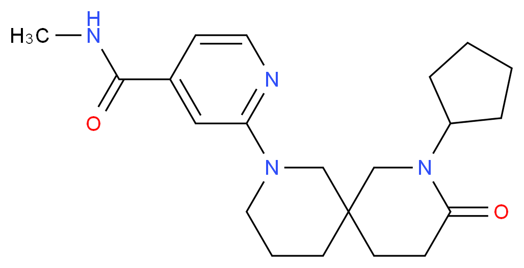 2-(8-cyclopentyl-9-oxo-2,8-diazaspiro[5.5]undec-2-yl)-N-methylisonicotinamide_Molecular_structure_CAS_)