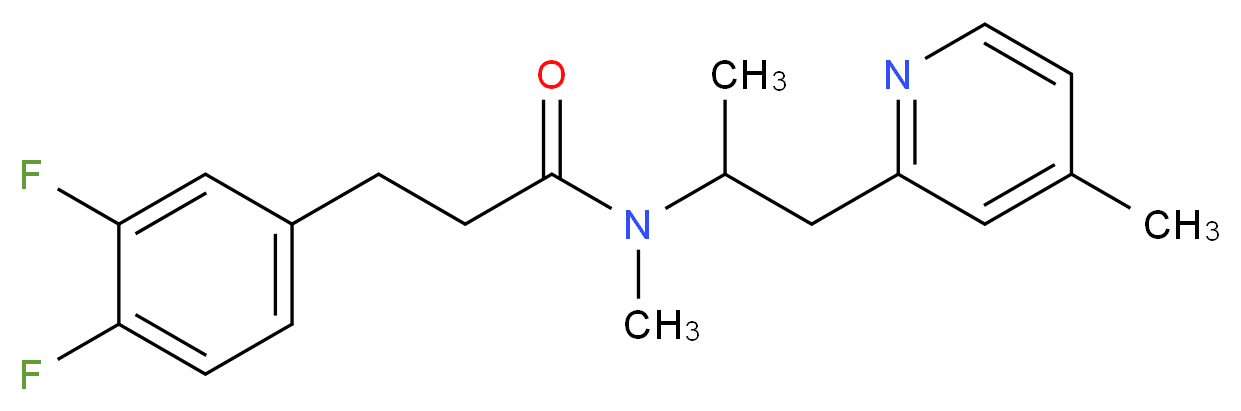 3-(3,4-difluorophenyl)-N-methyl-N-[1-methyl-2-(4-methylpyridin-2-yl)ethyl]propanamide_Molecular_structure_CAS_)