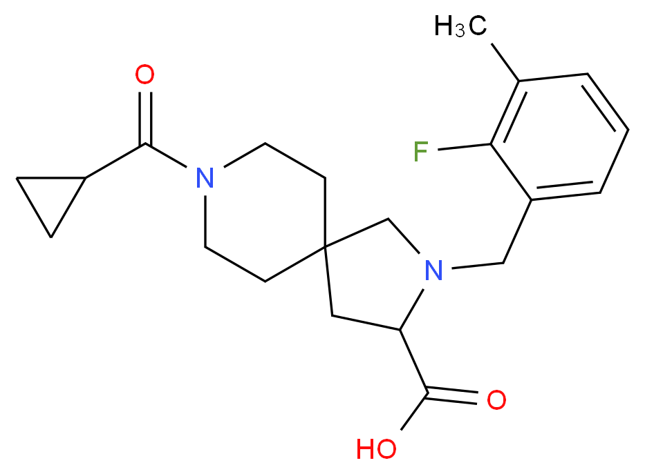 8-(cyclopropylcarbonyl)-2-(2-fluoro-3-methylbenzyl)-2,8-diazaspiro[4.5]decane-3-carboxylic acid_Molecular_structure_CAS_)