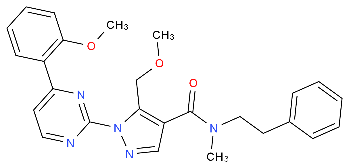 5-(methoxymethyl)-1-[4-(2-methoxyphenyl)-2-pyrimidinyl]-N-methyl-N-(2-phenylethyl)-1H-pyrazole-4-carboxamide_Molecular_structure_CAS_)