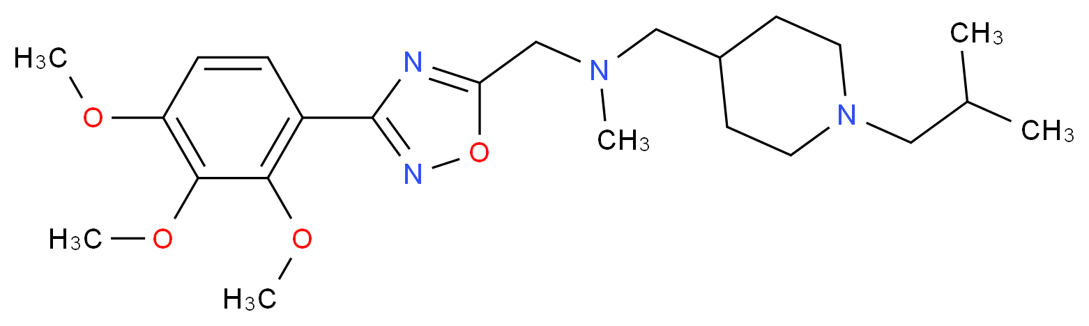 1-(1-isobutyl-4-piperidinyl)-N-methyl-N-{[3-(2,3,4-trimethoxyphenyl)-1,2,4-oxadiazol-5-yl]methyl}methanamine_Molecular_structure_CAS_)