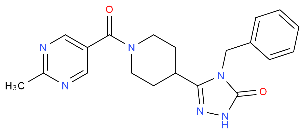 4-benzyl-5-{1-[(2-methylpyrimidin-5-yl)carbonyl]piperidin-4-yl}-2,4-dihydro-3H-1,2,4-triazol-3-one_Molecular_structure_CAS_)