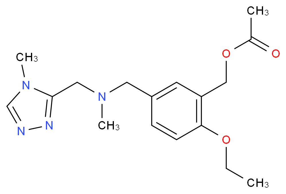 2-ethoxy-5-({methyl[(4-methyl-4H-1,2,4-triazol-3-yl)methyl]amino}methyl)benzyl acetate_Molecular_structure_CAS_)