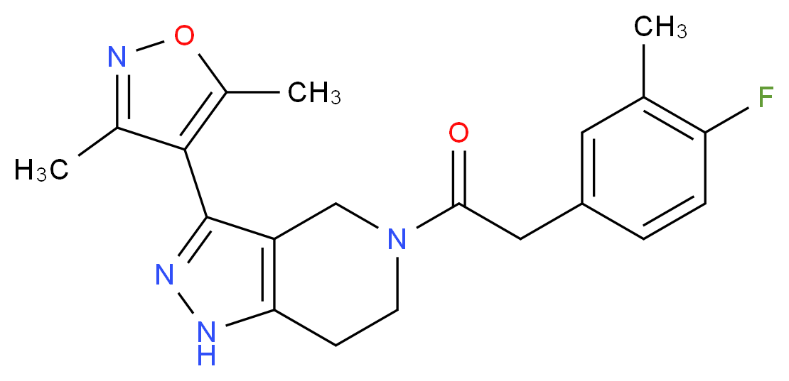 3-(3,5-dimethylisoxazol-4-yl)-5-[(4-fluoro-3-methylphenyl)acetyl]-4,5,6,7-tetrahydro-1H-pyrazolo[4,3-c]pyridine_Molecular_structure_CAS_)