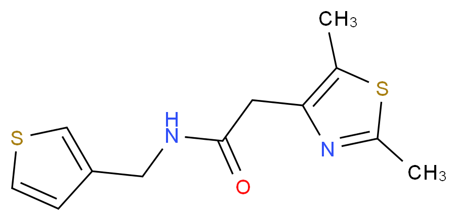 2-(2,5-dimethyl-1,3-thiazol-4-yl)-N-(3-thienylmethyl)acetamide_Molecular_structure_CAS_)