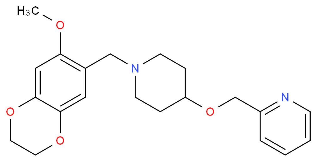 2-[({1-[(7-methoxy-2,3-dihydro-1,4-benzodioxin-6-yl)methyl]piperidin-4-yl}oxy)methyl]pyridine_Molecular_structure_CAS_)