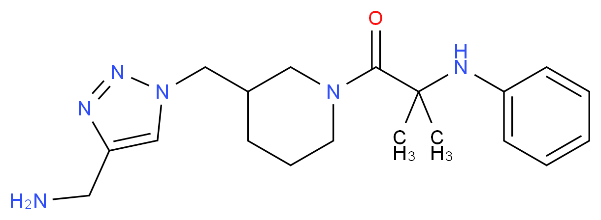 N-[2-(3-{[4-(aminomethyl)-1H-1,2,3-triazol-1-yl]methyl}piperidin-1-yl)-1,1-dimethyl-2-oxoethyl]aniline_Molecular_structure_CAS_)