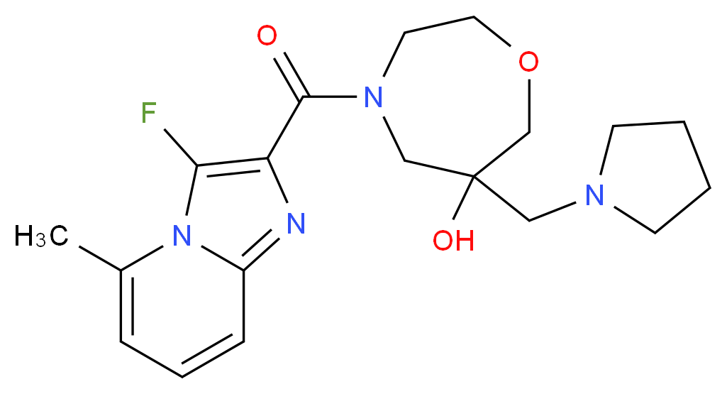 4-[(3-fluoro-5-methylimidazo[1,2-a]pyridin-2-yl)carbonyl]-6-(pyrrolidin-1-ylmethyl)-1,4-oxazepan-6-ol_Molecular_structure_CAS_)