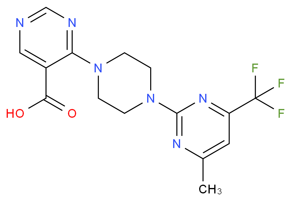 4-{4-[4-methyl-6-(trifluoromethyl)pyrimidin-2-yl]piperazin-1-yl}pyrimidine-5-carboxylic acid_Molecular_structure_CAS_)