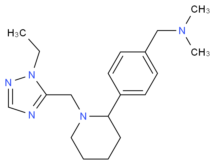 (4-{1-[(1-ethyl-1H-1,2,4-triazol-5-yl)methyl]piperidin-2-yl}benzyl)dimethylamine_Molecular_structure_CAS_)