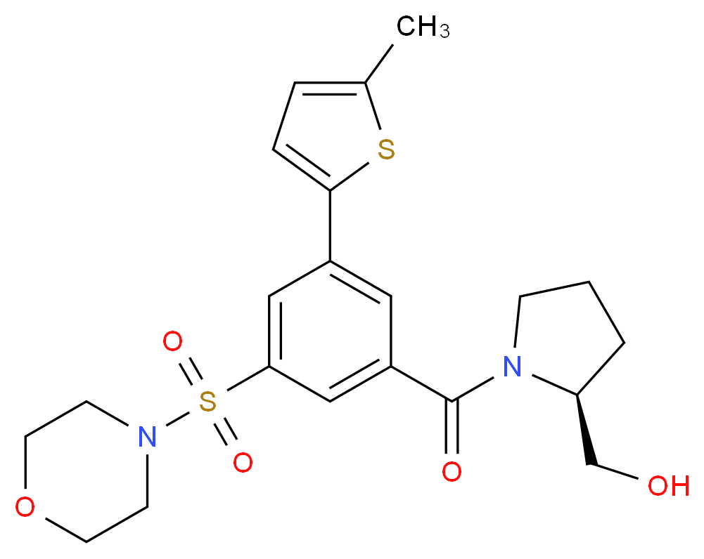 {(2S)-1-[3-(5-methyl-2-thienyl)-5-(4-morpholinylsulfonyl)benzoyl]-2-pyrrolidinyl}methanol_Molecular_structure_CAS_)