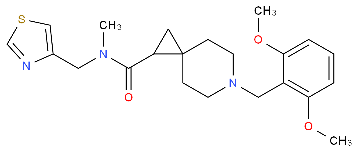 6-(2,6-dimethoxybenzyl)-N-methyl-N-(1,3-thiazol-4-ylmethyl)-6-azaspiro[2.5]octane-1-carboxamide_Molecular_structure_CAS_)