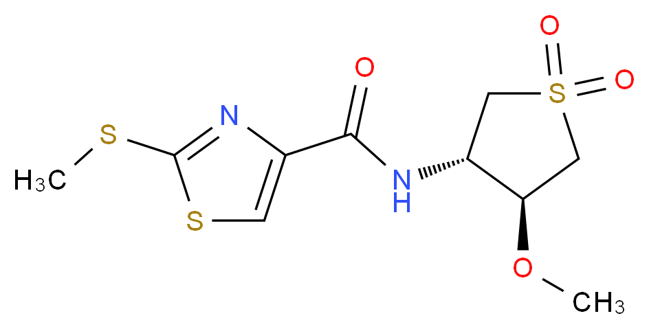 N-[(3S*,4S*)-4-methoxy-1,1-dioxidotetrahydro-3-thienyl]-2-(methylthio)-1,3-thiazole-4-carboxamide_Molecular_structure_CAS_)