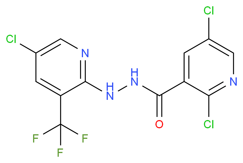 N'3-[5-chloro-3-(trifluoromethyl)-2-pyridyl]-2,5-dichloropyridine-3-carbohydrazide_Molecular_structure_CAS_)