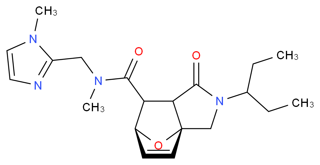 (3aR*,6S*)-2-(1-ethylpropyl)-N-methyl-N-[(1-methyl-1H-imidazol-2-yl)methyl]-1-oxo-1,2,3,6,7,7a-hexahydro-3a,6-epoxyisoindole-7-carboxamide_Molecular_structure_CAS_)
