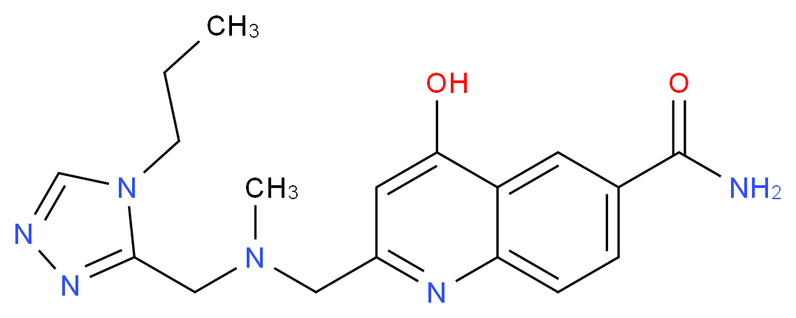 4-hydroxy-2-({methyl[(4-propyl-4H-1,2,4-triazol-3-yl)methyl]amino}methyl)quinoline-6-carboxamide_Molecular_structure_CAS_)