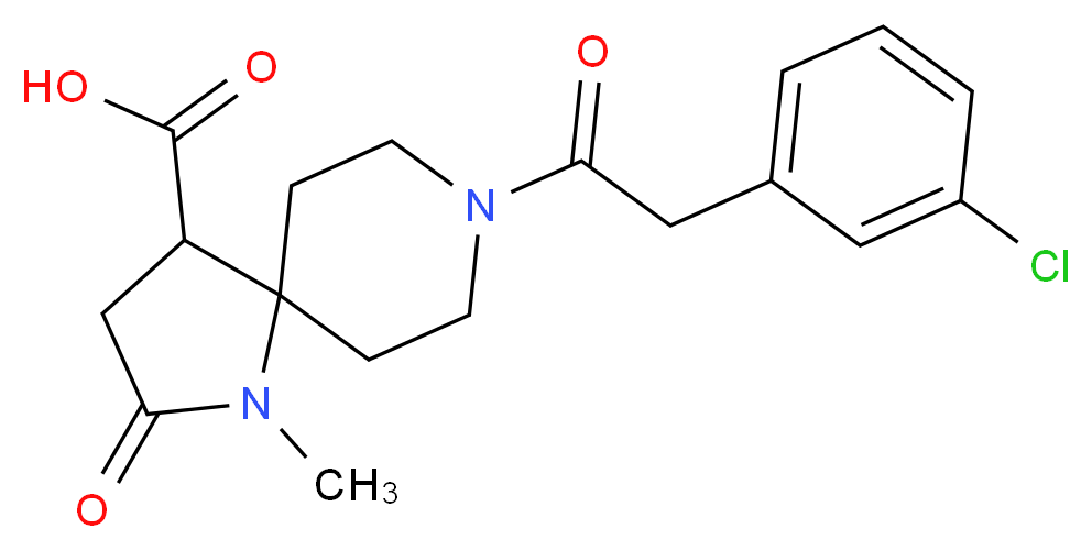 8-[(3-chlorophenyl)acetyl]-1-methyl-2-oxo-1,8-diazaspiro[4.5]decane-4-carboxylic acid_Molecular_structure_CAS_)