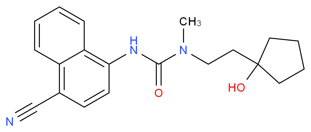 N'-(4-cyano-1-naphthyl)-N-[2-(1-hydroxycyclopentyl)ethyl]-N-methylurea_Molecular_structure_CAS_)