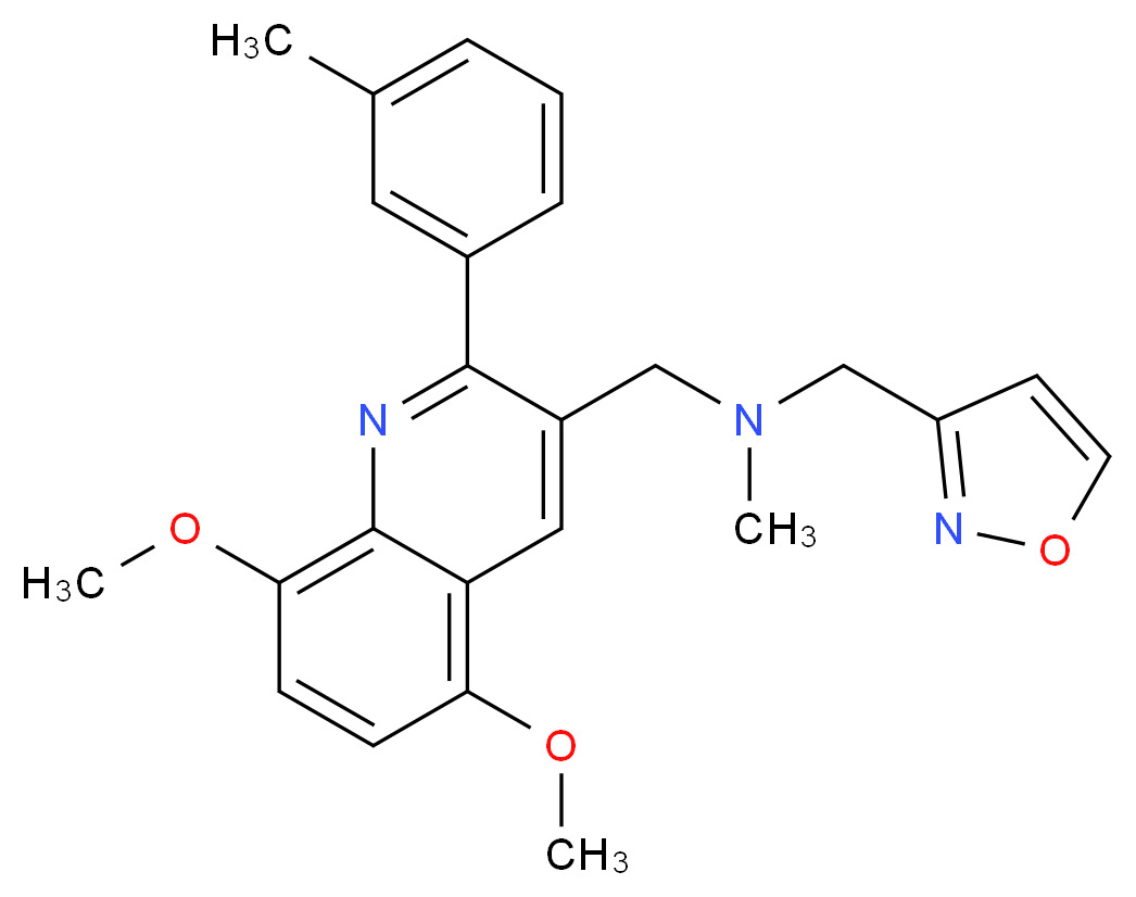 1-[5,8-dimethoxy-2-(3-methylphenyl)-3-quinolinyl]-N-(3-isoxazolylmethyl)-N-methylmethanamine_Molecular_structure_CAS_)
