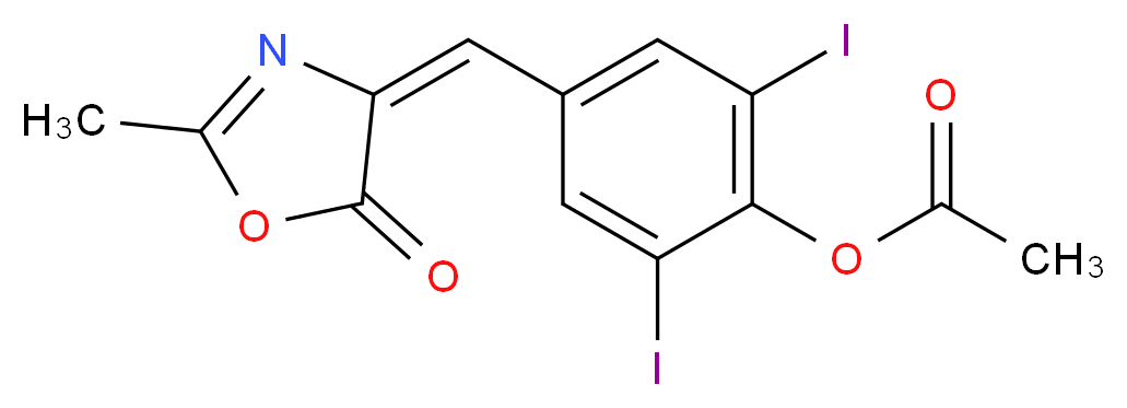 4-[[4-(Acetyloxy)-3,5-diiodophenyl]methylene]-2-methyl-5(4H)-oxazolone (E/Z Mixture)_Molecular_structure_CAS_93087-37-7)