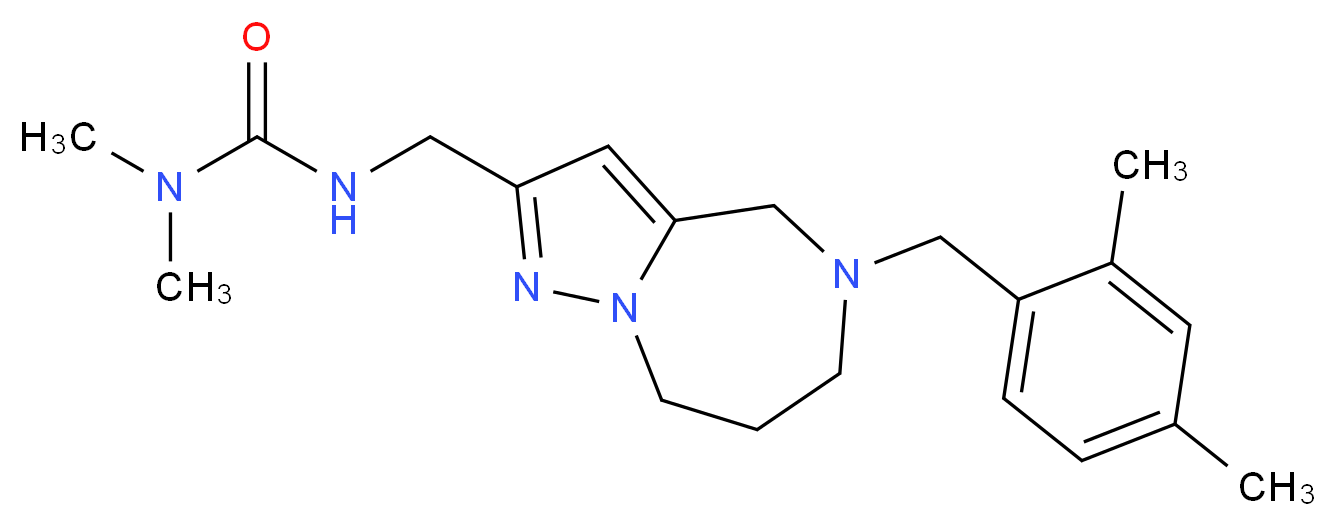 N'-{[5-(2,4-dimethylbenzyl)-5,6,7,8-tetrahydro-4H-pyrazolo[1,5-a][1,4]diazepin-2-yl]methyl}-N,N-dimethylurea_Molecular_structure_CAS_)