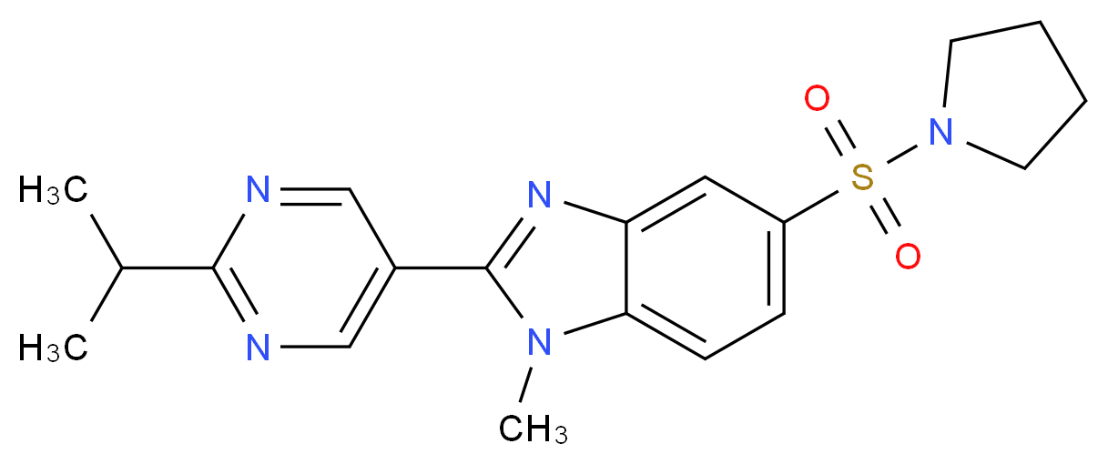 2-(2-isopropylpyrimidin-5-yl)-1-methyl-5-(pyrrolidin-1-ylsulfonyl)-1H-benzimidazole_Molecular_structure_CAS_)