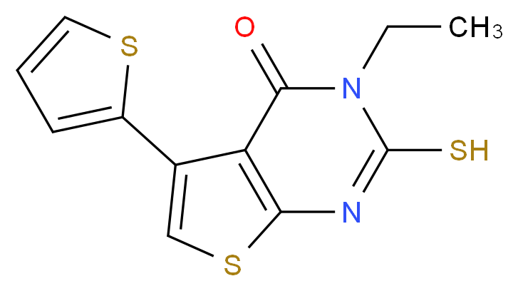 3-ethyl-2-mercapto-5-thien-2-ylthieno[2,3-d]pyrimidin-4(3H)-one_Molecular_structure_CAS_)