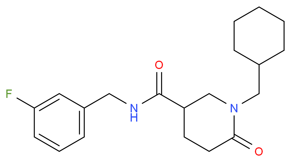 1-(cyclohexylmethyl)-N-(3-fluorobenzyl)-6-oxo-3-piperidinecarboxamide_Molecular_structure_CAS_)
