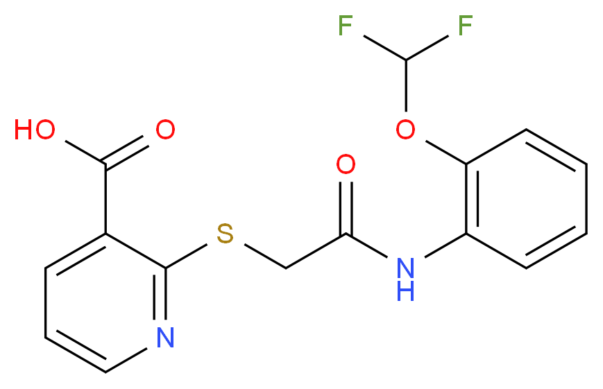 2-[(2-Difluoromethoxy-phenylcarbamoyl)-methylsulfanyl]-nicotinic acid_Molecular_structure_CAS_)