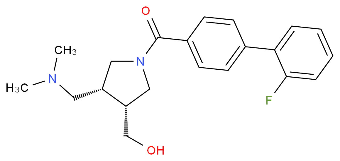{(3R*,4R*)-4-[(dimethylamino)methyl]-1-[(2'-fluorobiphenyl-4-yl)carbonyl]pyrrolidin-3-yl}methanol_Molecular_structure_CAS_)