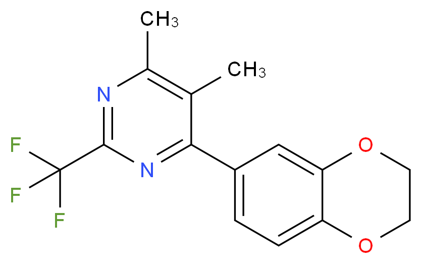 4-(2,3-dihydro-1,4-benzodioxin-6-yl)-5,6-dimethyl-2-(trifluoromethyl)pyrimidine_Molecular_structure_CAS_)
