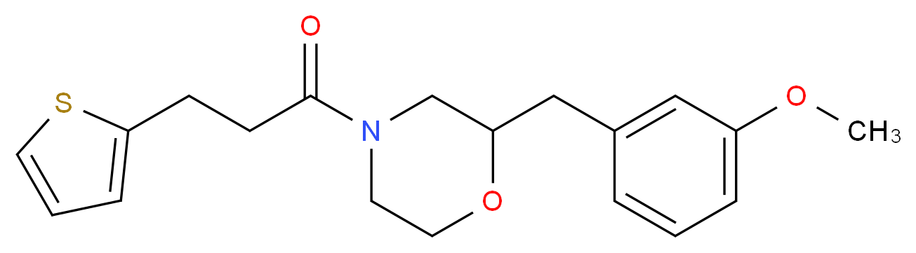 2-(3-methoxybenzyl)-4-[3-(2-thienyl)propanoyl]morpholine_Molecular_structure_CAS_)