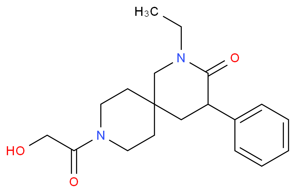 2-ethyl-9-glycoloyl-4-phenyl-2,9-diazaspiro[5.5]undecan-3-one_Molecular_structure_CAS_)