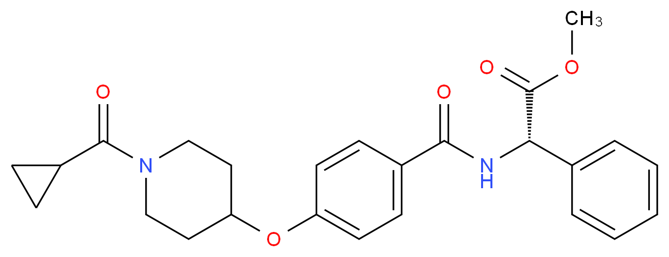 methyl (2S)-[(4-{[1-(cyclopropylcarbonyl)-4-piperidinyl]oxy}benzoyl)amino](phenyl)acetate_Molecular_structure_CAS_)