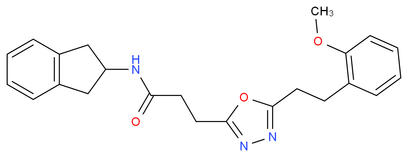 N-(2,3-dihydro-1H-inden-2-yl)-3-{5-[2-(2-methoxyphenyl)ethyl]-1,3,4-oxadiazol-2-yl}propanamide_Molecular_structure_CAS_)