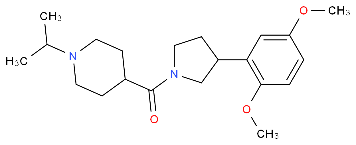 4-{[3-(2,5-dimethoxyphenyl)pyrrolidin-1-yl]carbonyl}-1-isopropylpiperidine_Molecular_structure_CAS_)