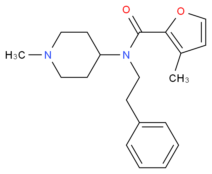 3-methyl-N-(1-methylpiperidin-4-yl)-N-(2-phenylethyl)-2-furamide_Molecular_structure_CAS_)