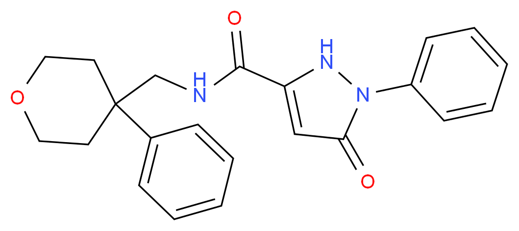 5-oxo-1-phenyl-N-[(4-phenyltetrahydro-2H-pyran-4-yl)methyl]-2,5-dihydro-1H-pyrazole-3-carboxamide_Molecular_structure_CAS_)