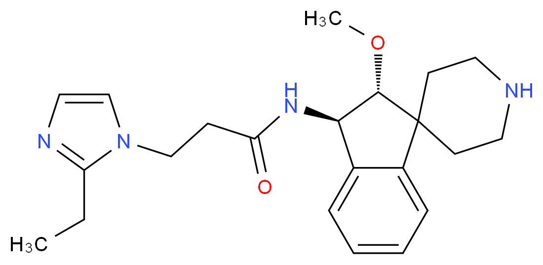 3-(2-ethyl-1H-imidazol-1-yl)-N-[(2R*,3R*)-2-methoxy-2,3-dihydrospiro[indene-1,4'-piperidin]-3-yl]propanamide_Molecular_structure_CAS_)