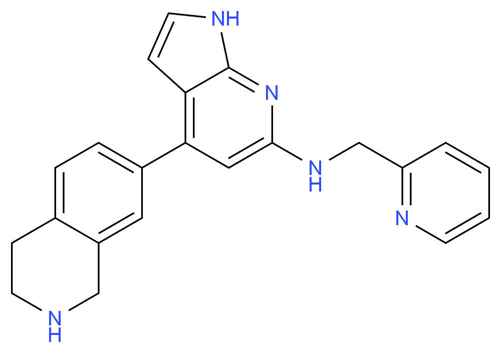 N-(2-pyridinylmethyl)-4-(1,2,3,4-tetrahydro-7-isoquinolinyl)-1H-pyrrolo[2,3-b]pyridin-6-amine_Molecular_structure_CAS_)
