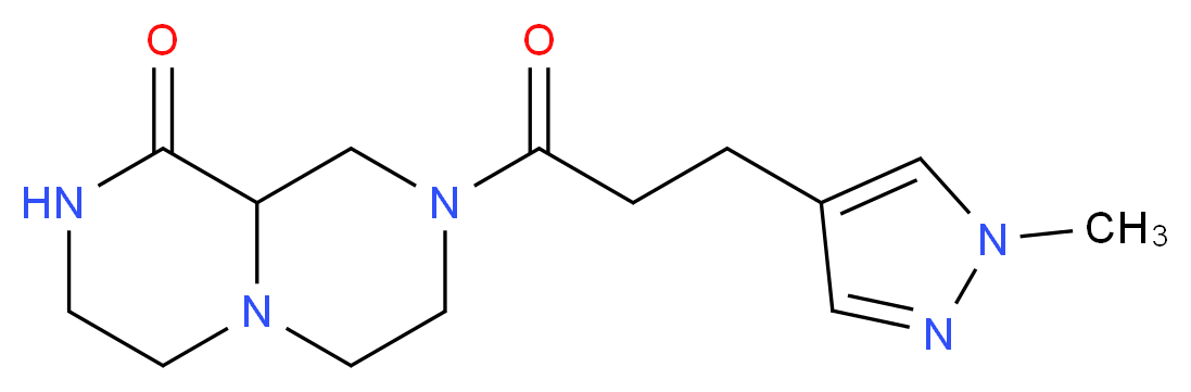 8-[3-(1-methyl-1H-pyrazol-4-yl)propanoyl]hexahydro-2H-pyrazino[1,2-a]pyrazin-1(6H)-one_Molecular_structure_CAS_)